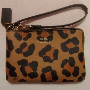 Coach leopard wristlet